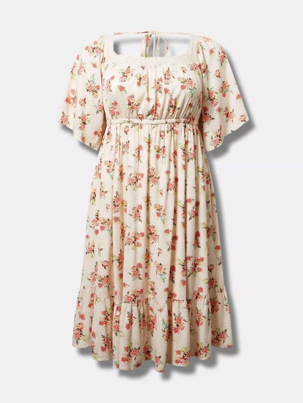 Torrid Midi Length Washable Gauze Peasant Dress Size 0 Large 12-14 Like New